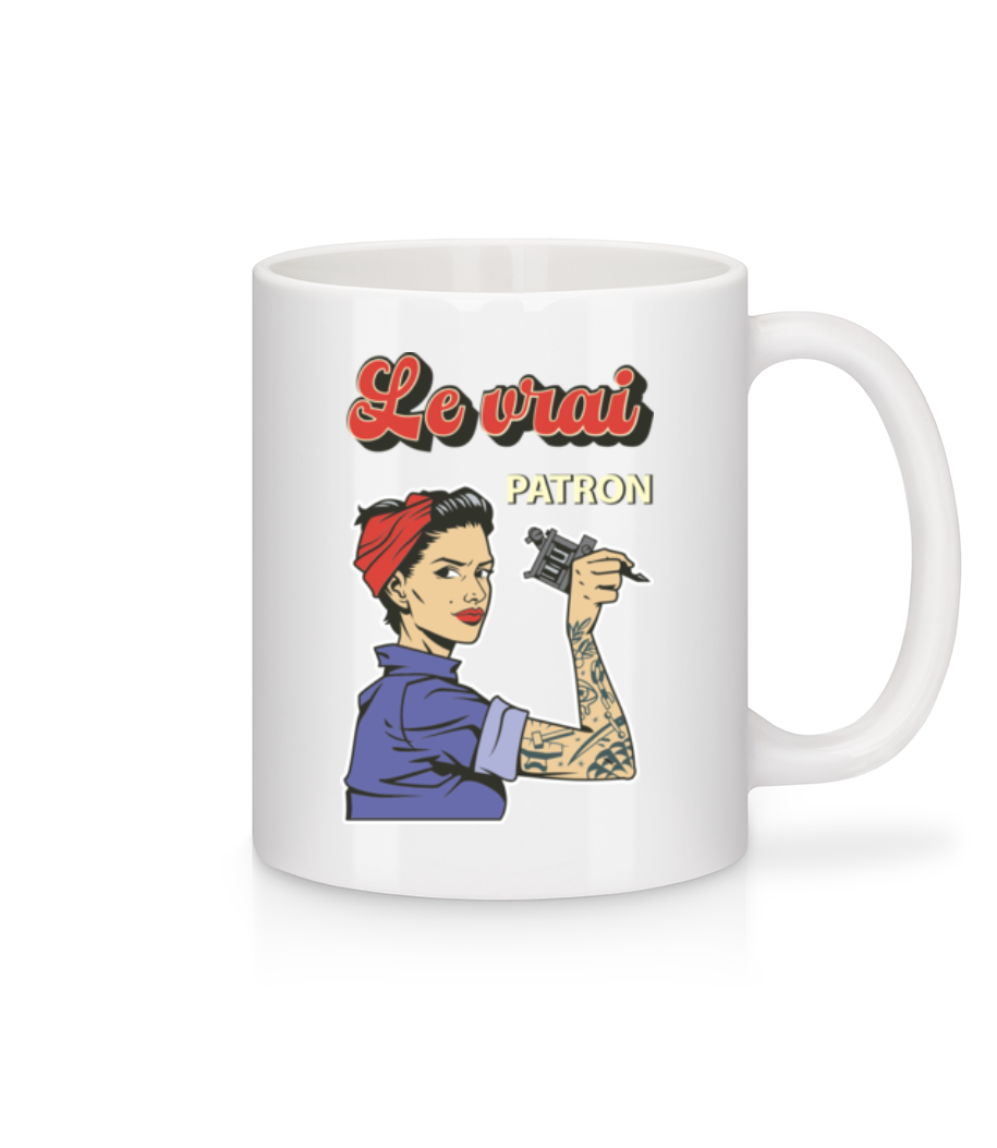 Aperçu: Le Vrai Patron - Mug en céramique blanc - Blanc - Devant