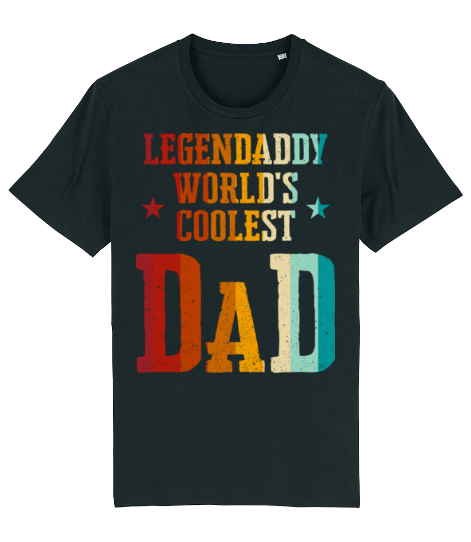 Worlds Coolest Dad - T-shirt bio Homme Stanley Stella 2.0 - Noir - Devant