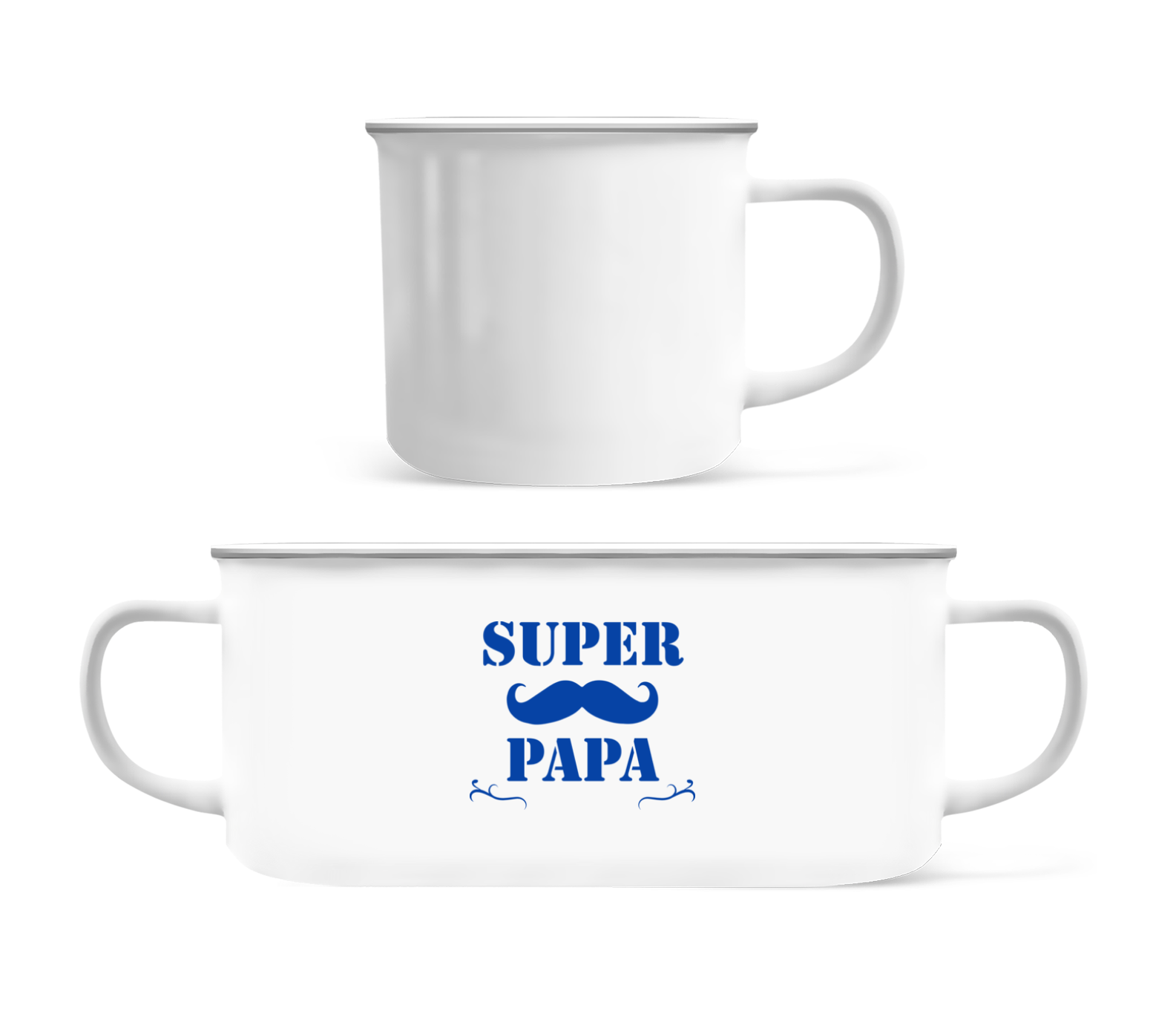 Super Papa - Moustache · Tasse Émaillée