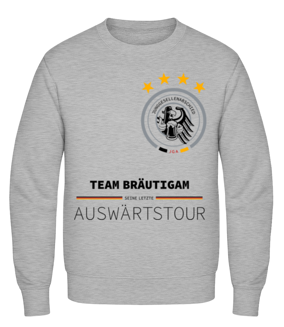 JGA Letzte Auswärtstour Team Bräutigam - Männer Pullover - Grau meliert - Vorne