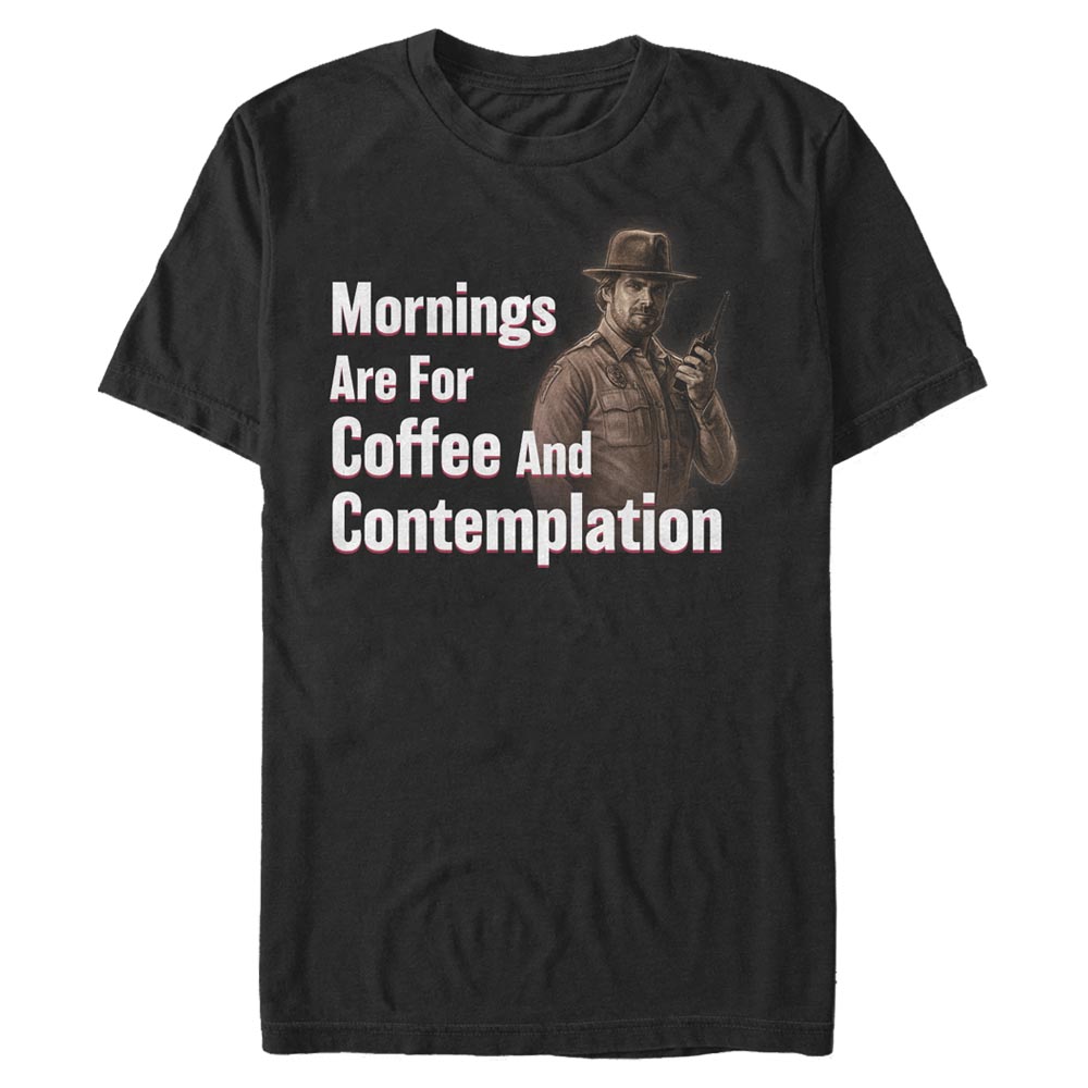 Netflix - Stranger Things - Hopper Coffee and Contemplation - Homme T-shirt