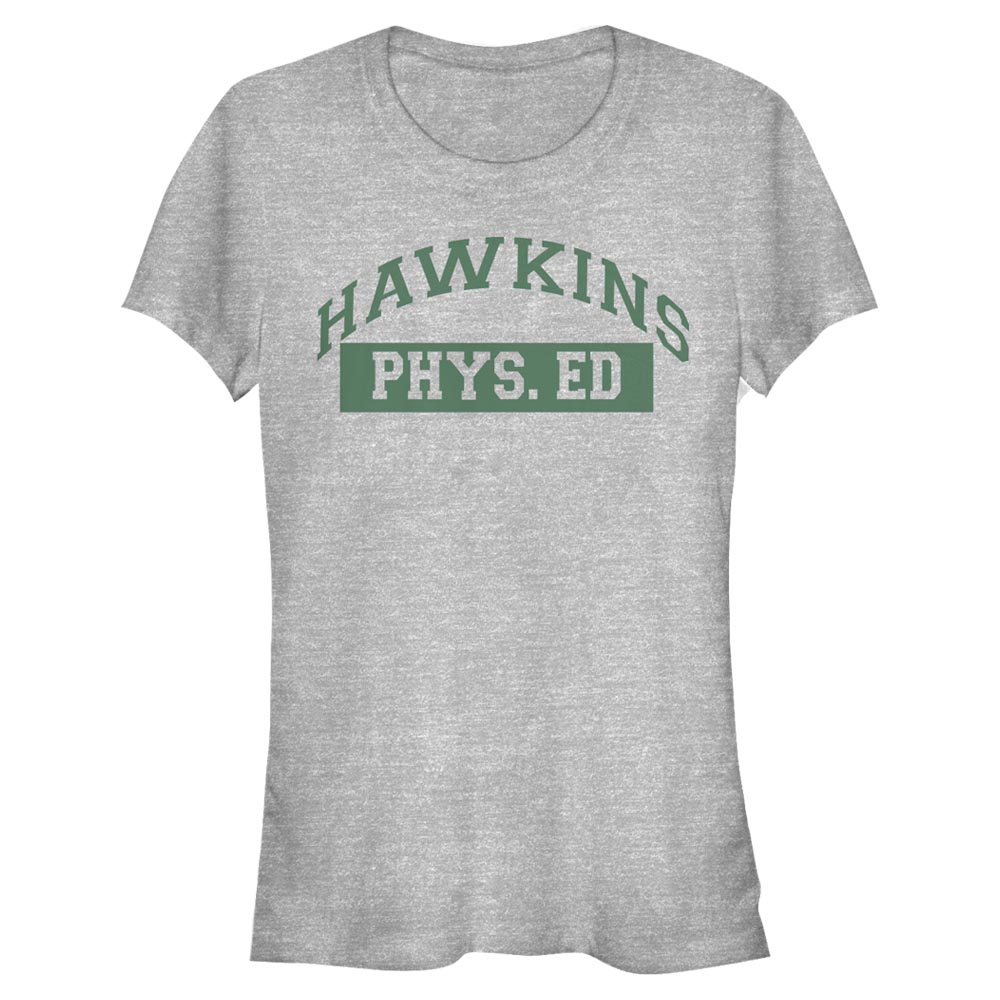 Netflix - Stranger Things - Hawkins Phys Ed - Femme T-shirt - Gris chiné - Devant