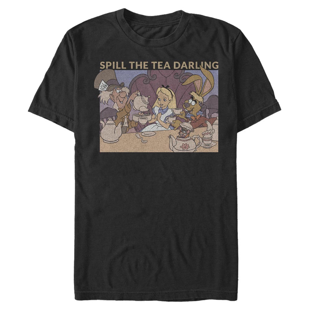 Aperçu: Disney Classics - Alice aux pays des merveilles - Alice Spill the Tea - Homme T-shirt - Noir - Devant