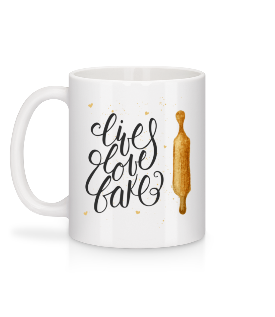 Aperçu: Live Love Bake - Mug en céramique blanc - Blanc - Derrière