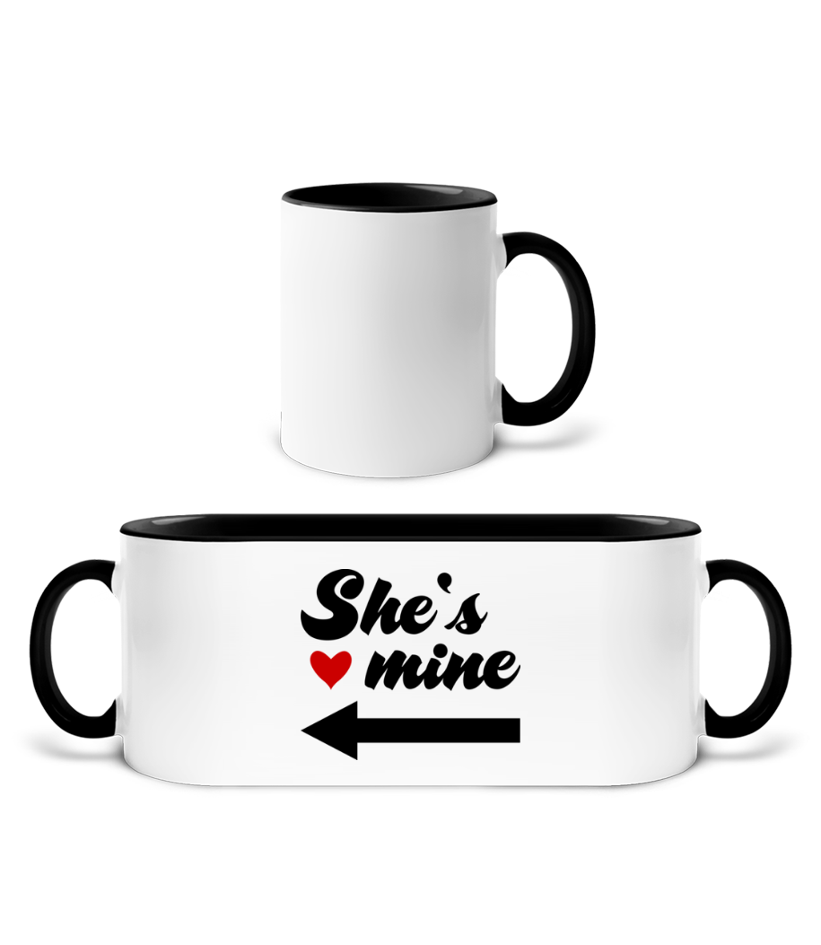 She Is Mine · Mug bicolore en céramique - intérieur de couleur