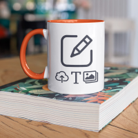 Tasse zweifarbig - Weiß / Orange