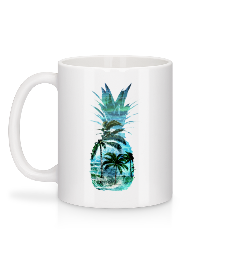 Aperçu: Palmiers Ananas - Mug en céramique blanc - Blanc - Derrière