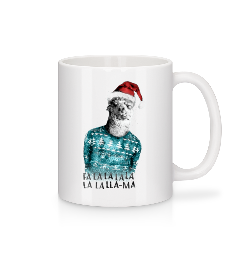 Lama De Noël · Mug en céramique blanc
