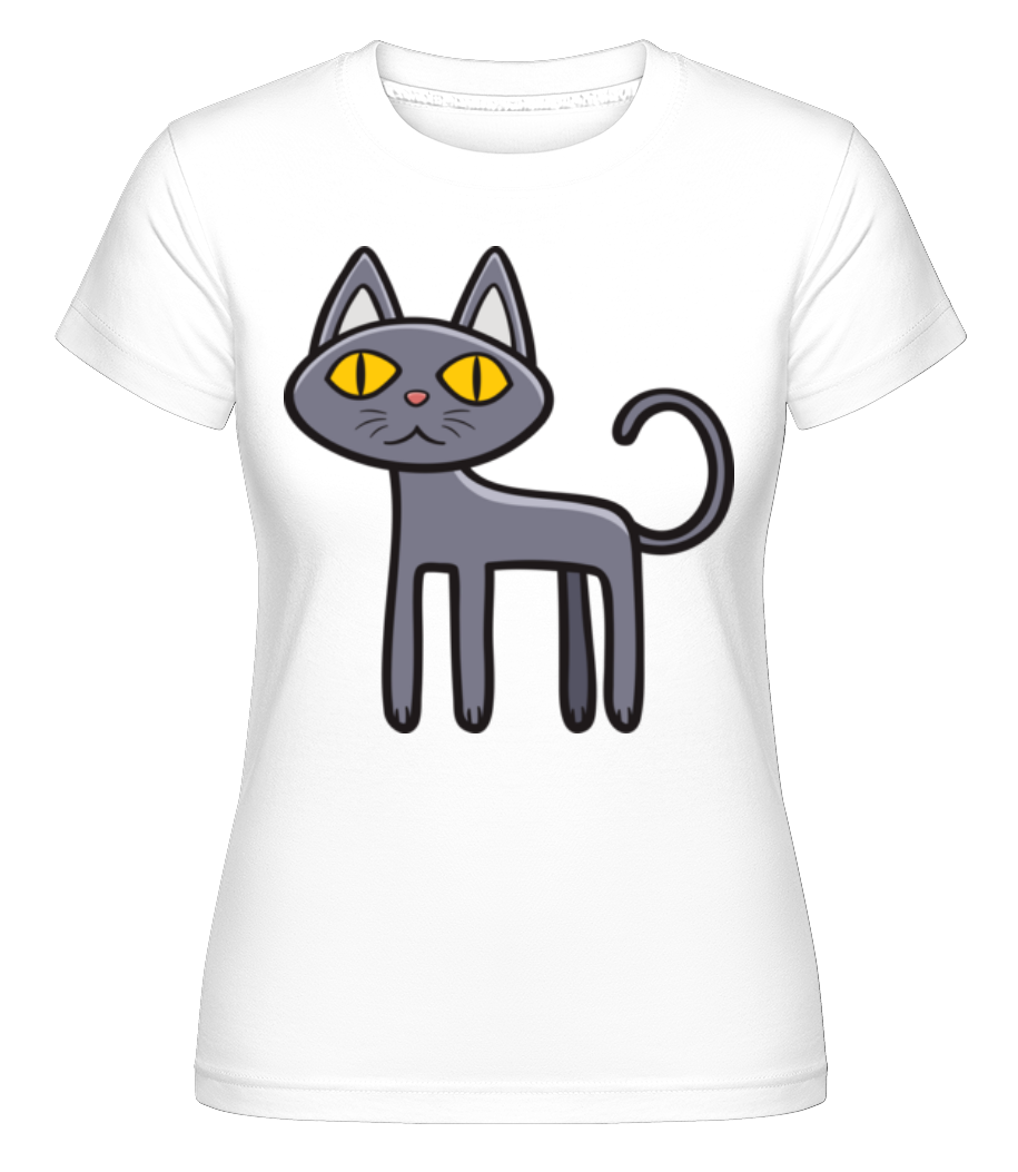 Aperçu: Spooky Cat -  T-shirt Shirtinator femme - Blanc - Devant
