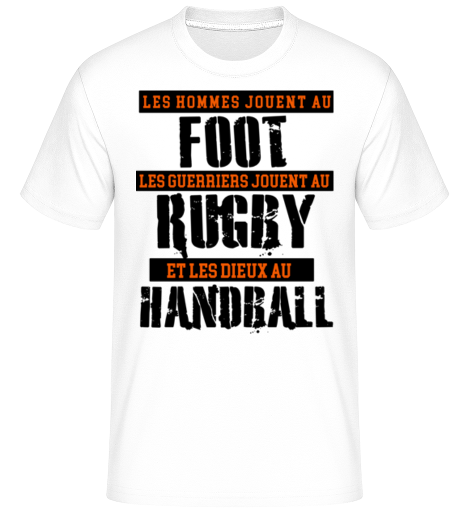 Aperçu: Les Dieux Jouent Au Handball -  T-Shirt Shirtinator homme - Blanc - Devant