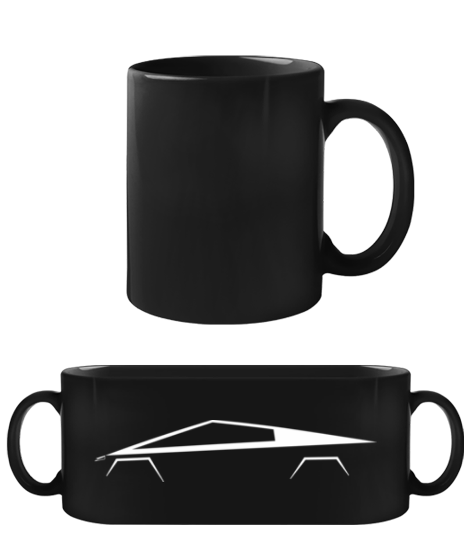 'Tesla Cybertruck' Silhouette · Tasse Noire