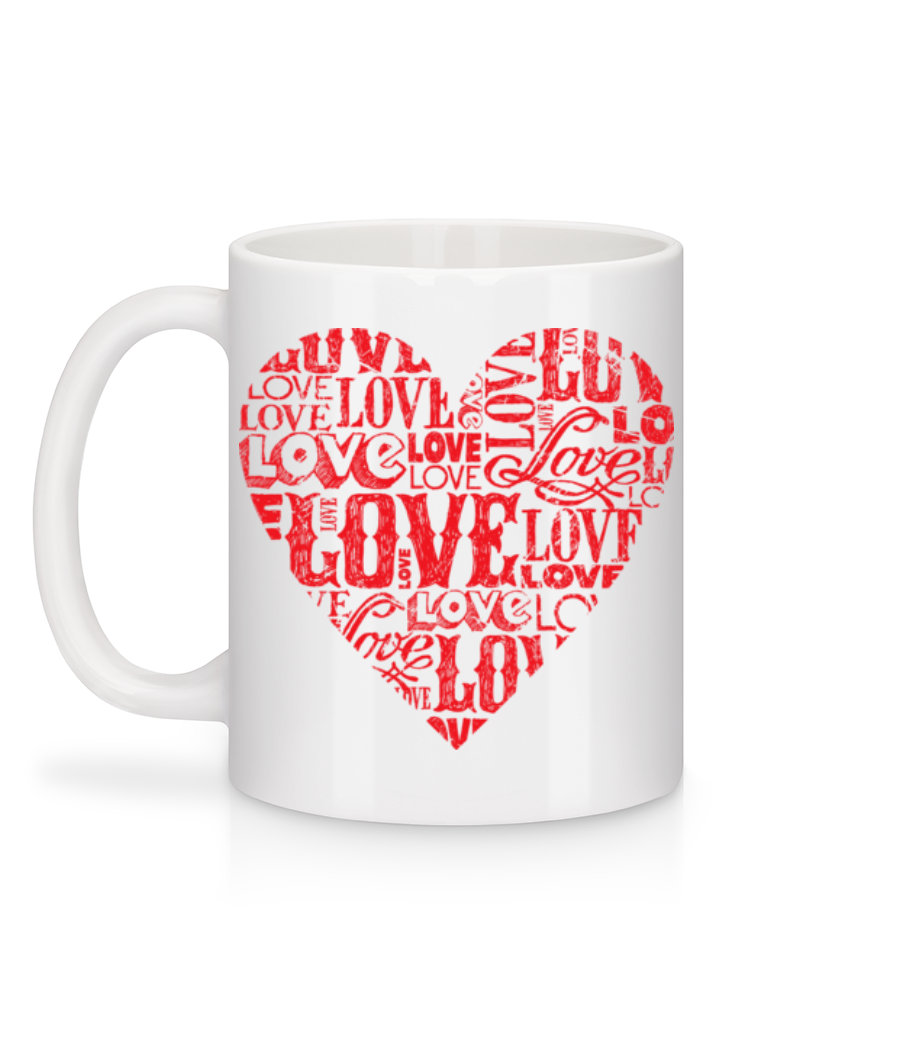 Aperçu: Love Heart Red - Mug en céramique blanc - Blanc - Derrière