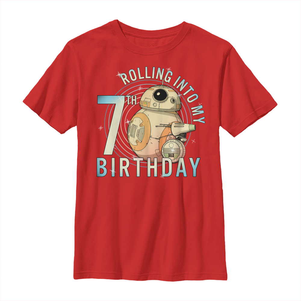 Star Wars - Der Aufstieg Skywalkers - D-0 & BB-8 Rolling Into My 7th Birthday - Geburtstag - Kinder T-Shirt
