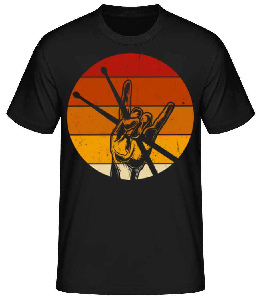 Batteur Rétro - T-shirt standard Homme - Noir - Devant