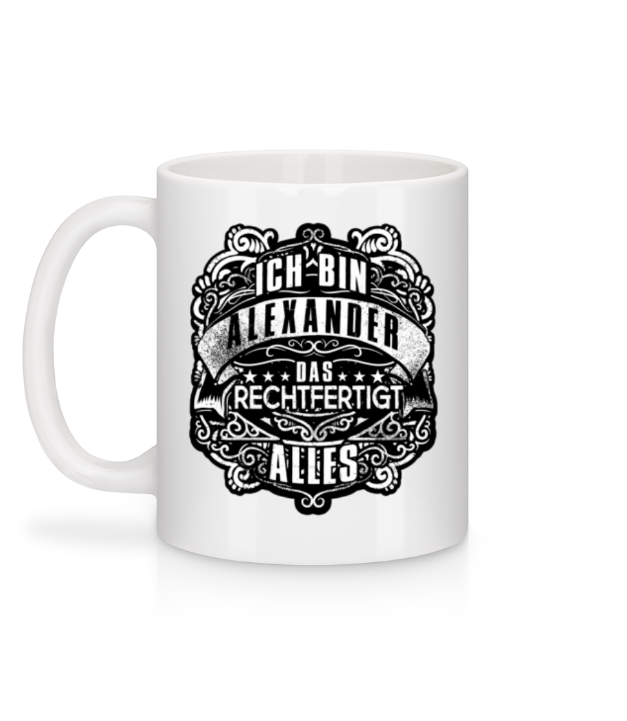Vorschau: Ich Bin Alexander - Tasse - Weiß - Hinten