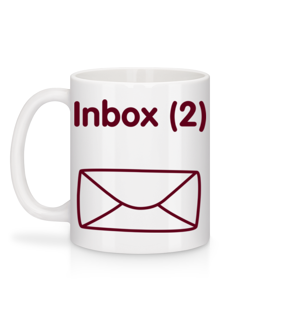 Aperçu: Inbox(2) - Jumeaux Annoncer - Mug en céramique blanc - Blanc - Derrière