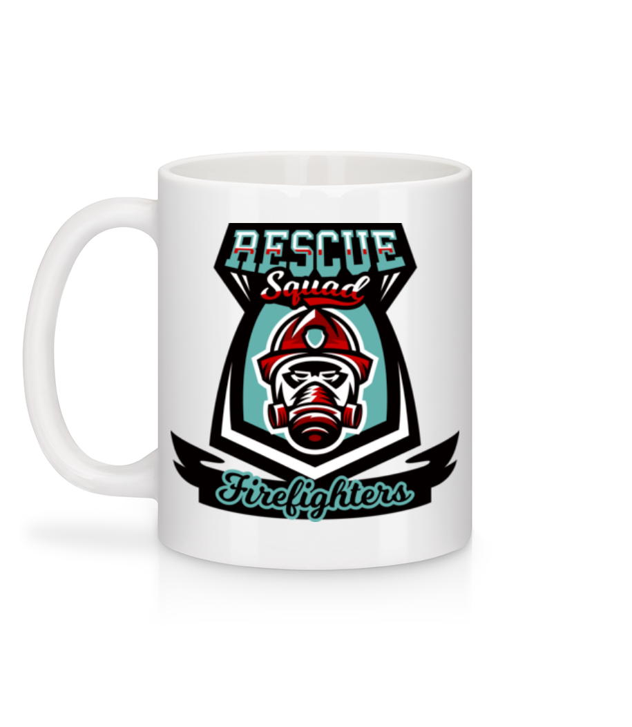 Aperçu: Rescue Squad Firefighters - Mug en céramique blanc - Blanc - Derrière
