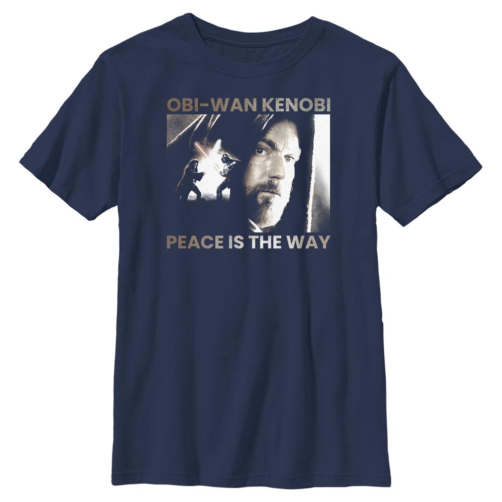 Star Wars - Obi-Wan Kenobi - Obi-Wan Kenobi & Darth Vader Peace is the Way - Kinder T-Shirt - Marine - Vorne