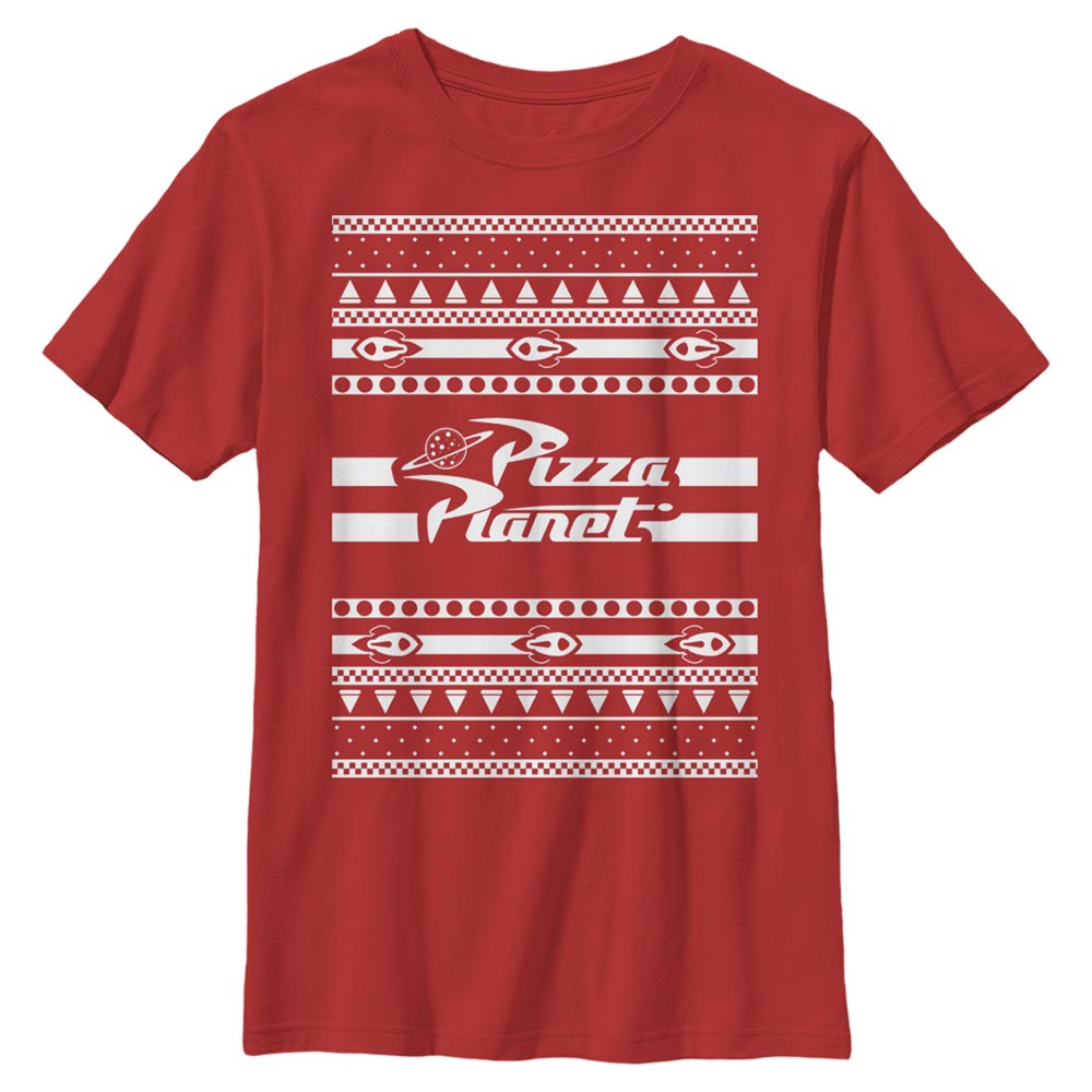 Pixar - Toy Story - Photo de groupe Pizza Planet Ugly Sweater - Christmas - Enfant T-shirt