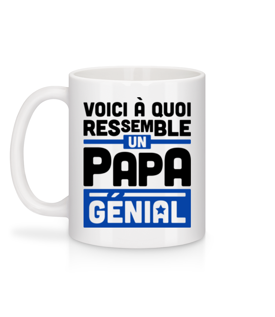 Aperçu: Papa Génial - Mug en céramique blanc - Blanc - Derrière