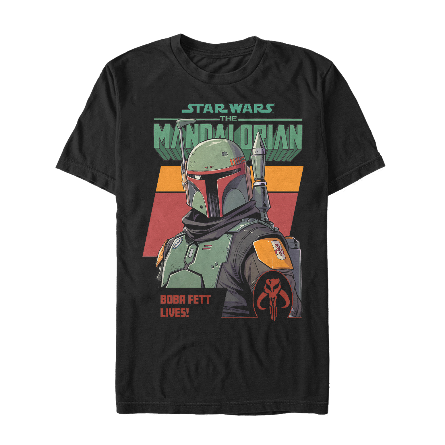 Aperçu: Star Wars - The Mandalorian - Boba Fett Fett Lives - Homme T-shirt - Noir - Devant