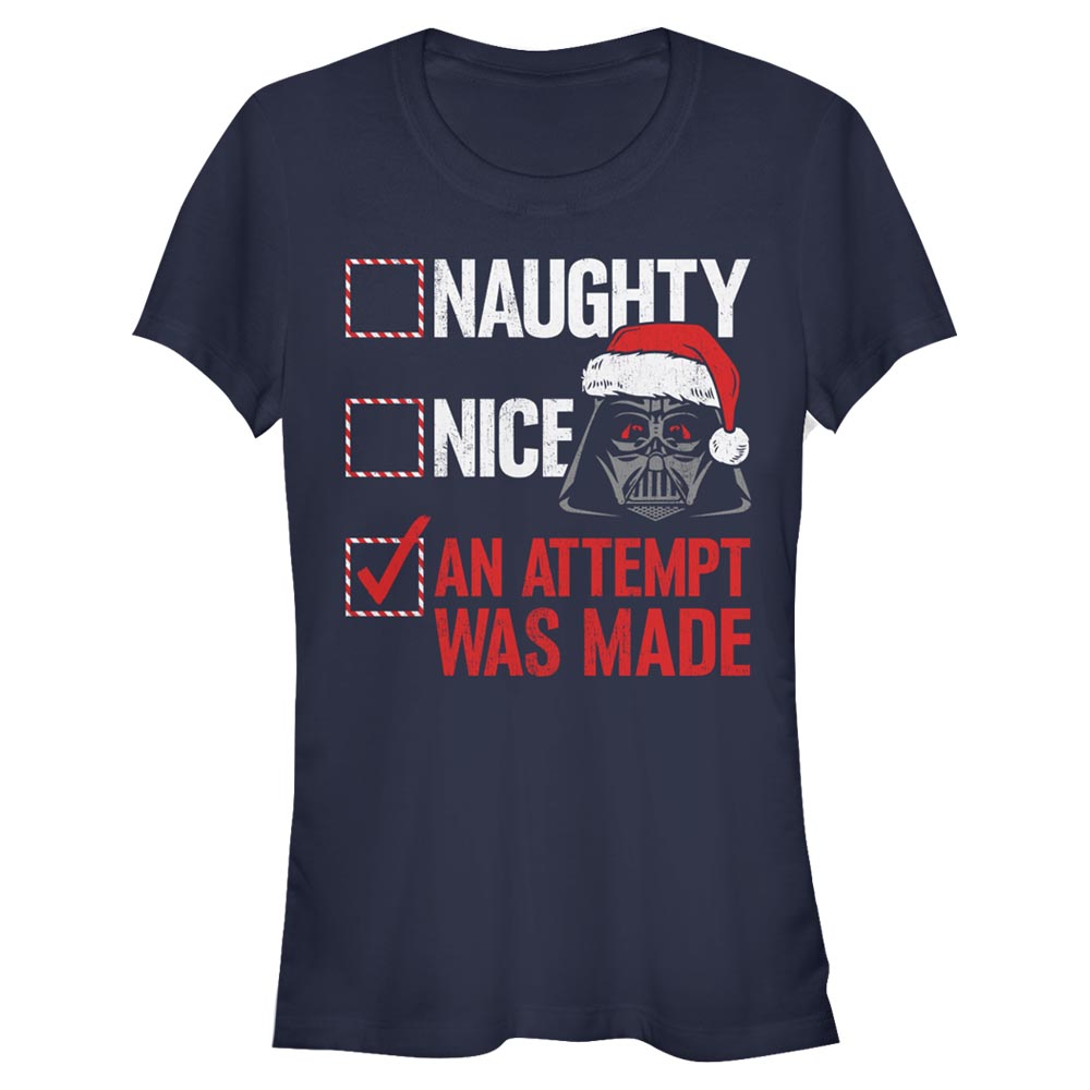 Vorschau: Star Wars - Darth Vader Attempt Was Made - Weihnachten - Frauen T-Shirt - Marine - Vorne