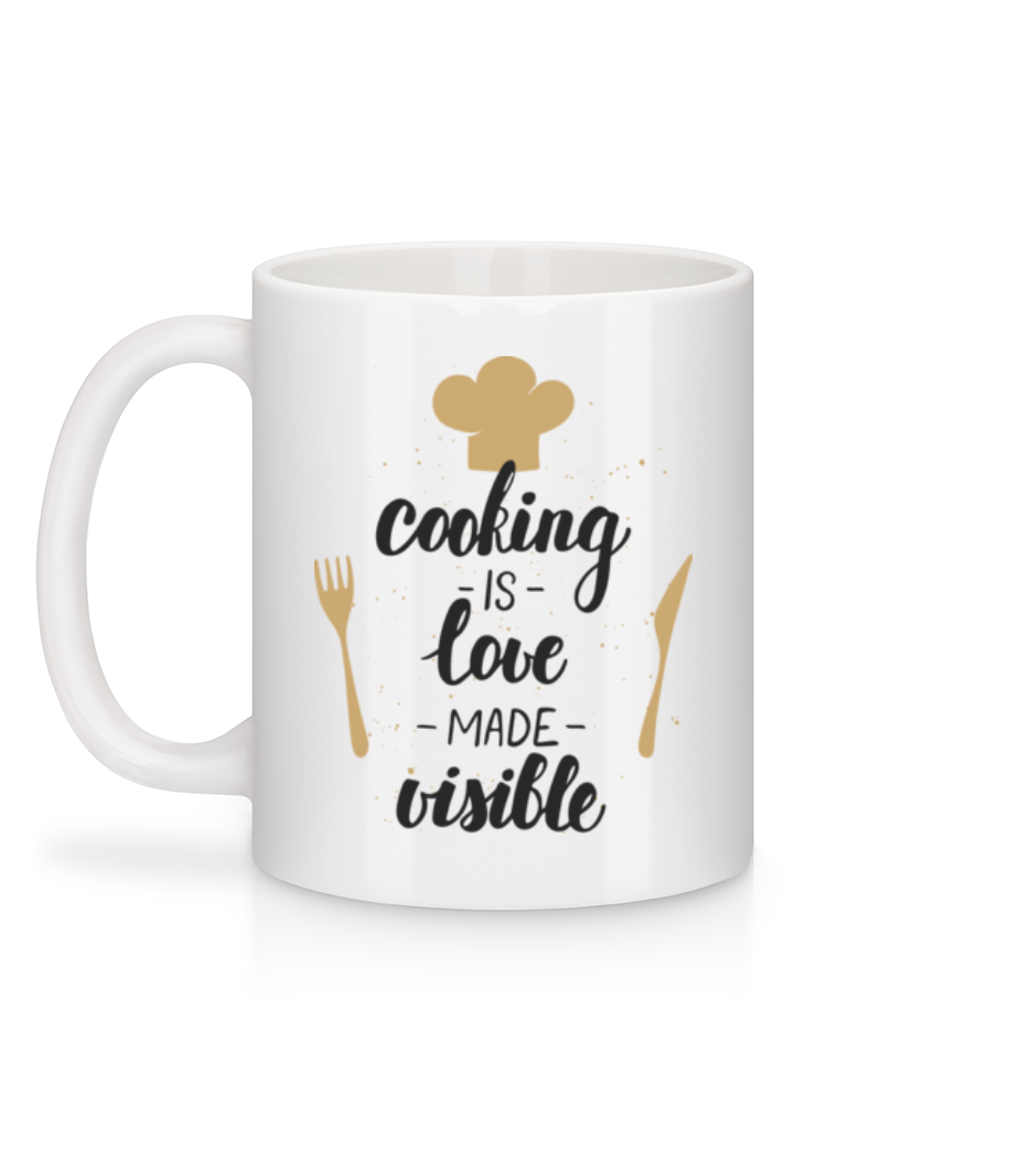 Aperçu: Cooking Is Love Made Visible - Mug en céramique blanc - Blanc - Derrière