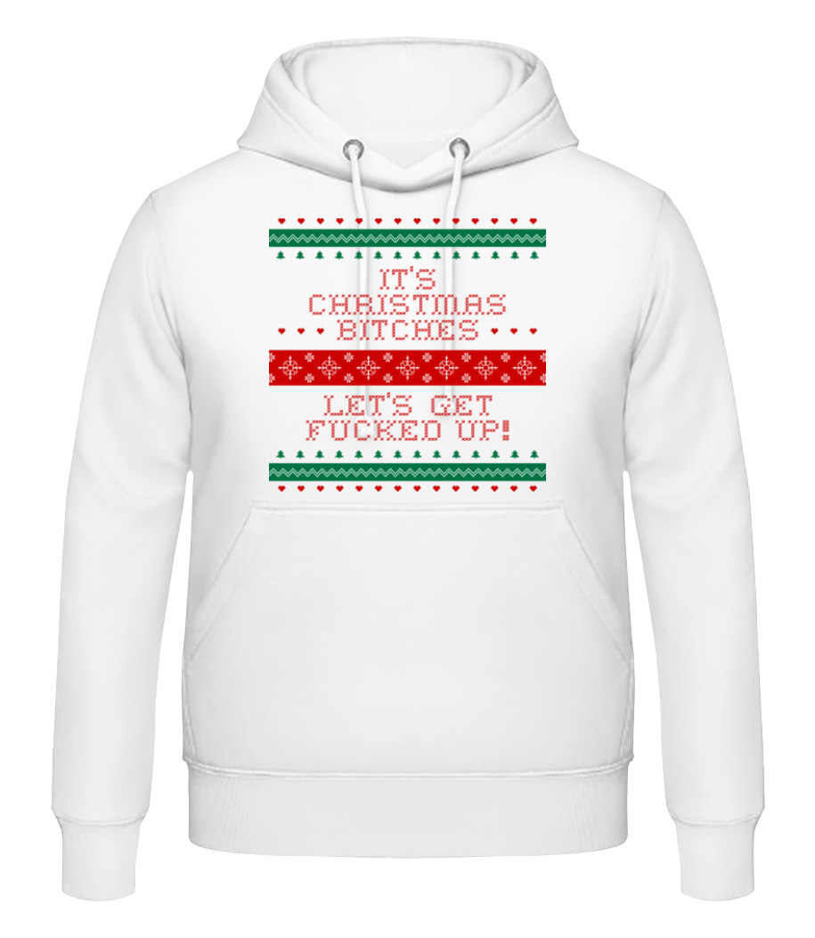 Vorschau: It´s Christmas Bitches - Männer Hoodie - Weiß - Vorne