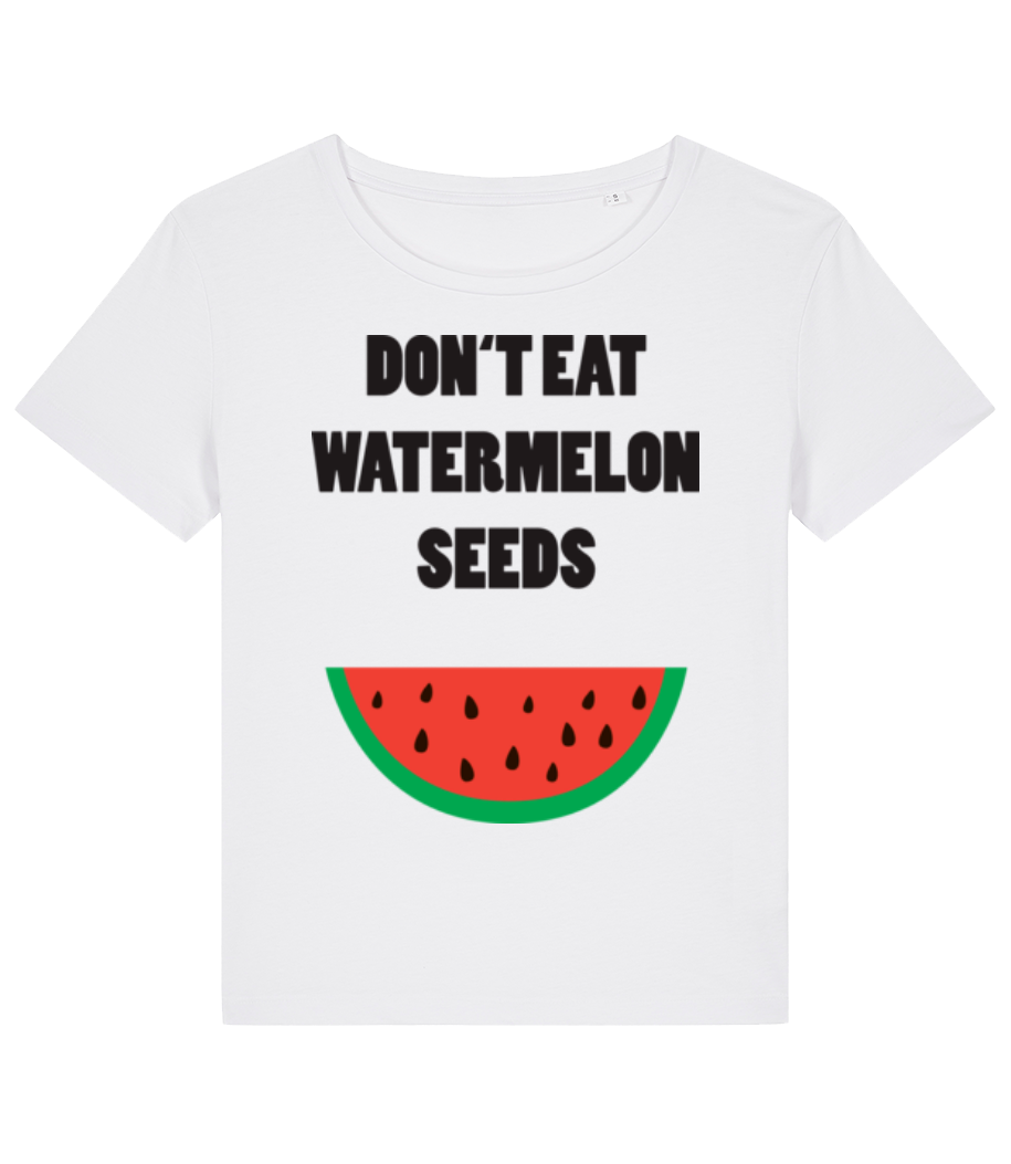 Aperçu: Don't Eat Watermelon Seeds - T-shirt bio Femme Stanley Stella 2.0 - Blanc - Devant