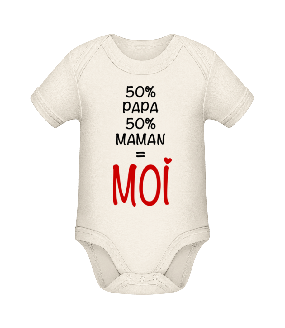 50% Papa, 50% Maman - MOI · Body manches courtes bio