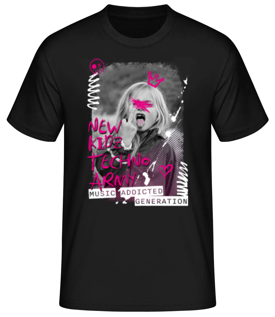 Aperçu: New Kidz Techno Army - T-shirt standard Homme - Noir - Devant