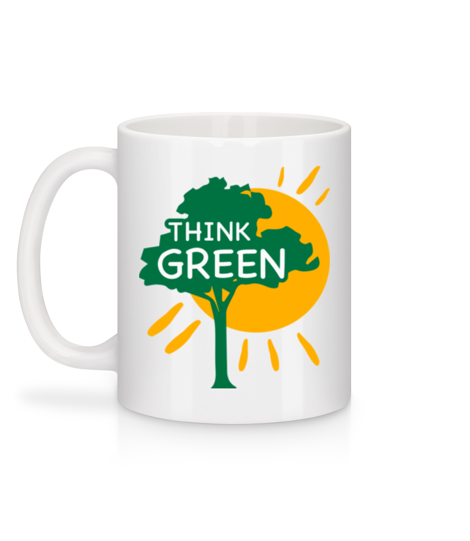 Think Green - Mug en céramique blanc - Blanc - Derrière