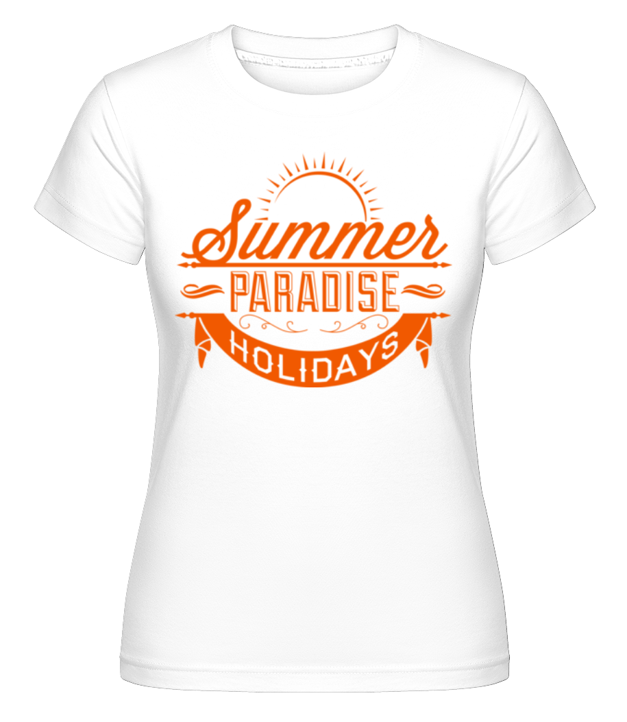 Aperçu: Summer Paradise Holidays -  T-shirt Shirtinator femme - Blanc - Devant