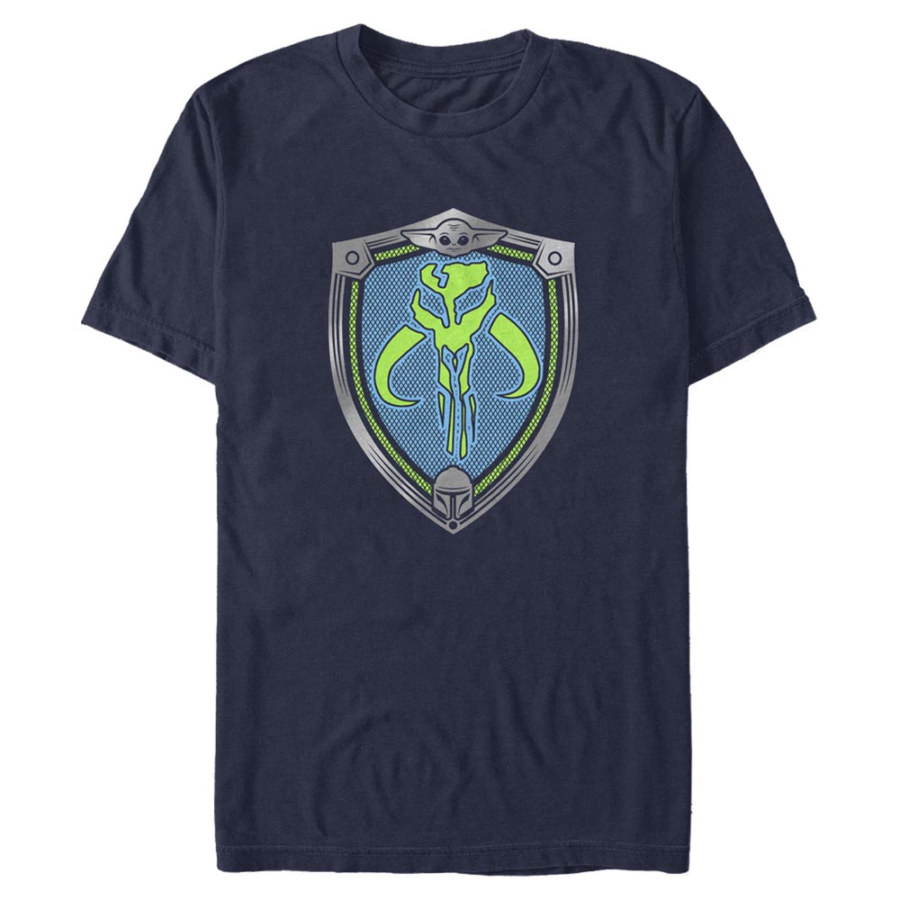 Aperçu: Star Wars - The Mandalorian - Symbol Mando Shield - Homme T-shirt - Bleu marine - Devant