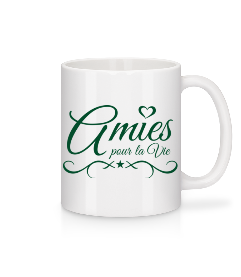 Amies Pour La Vie · Mug en céramique blanc