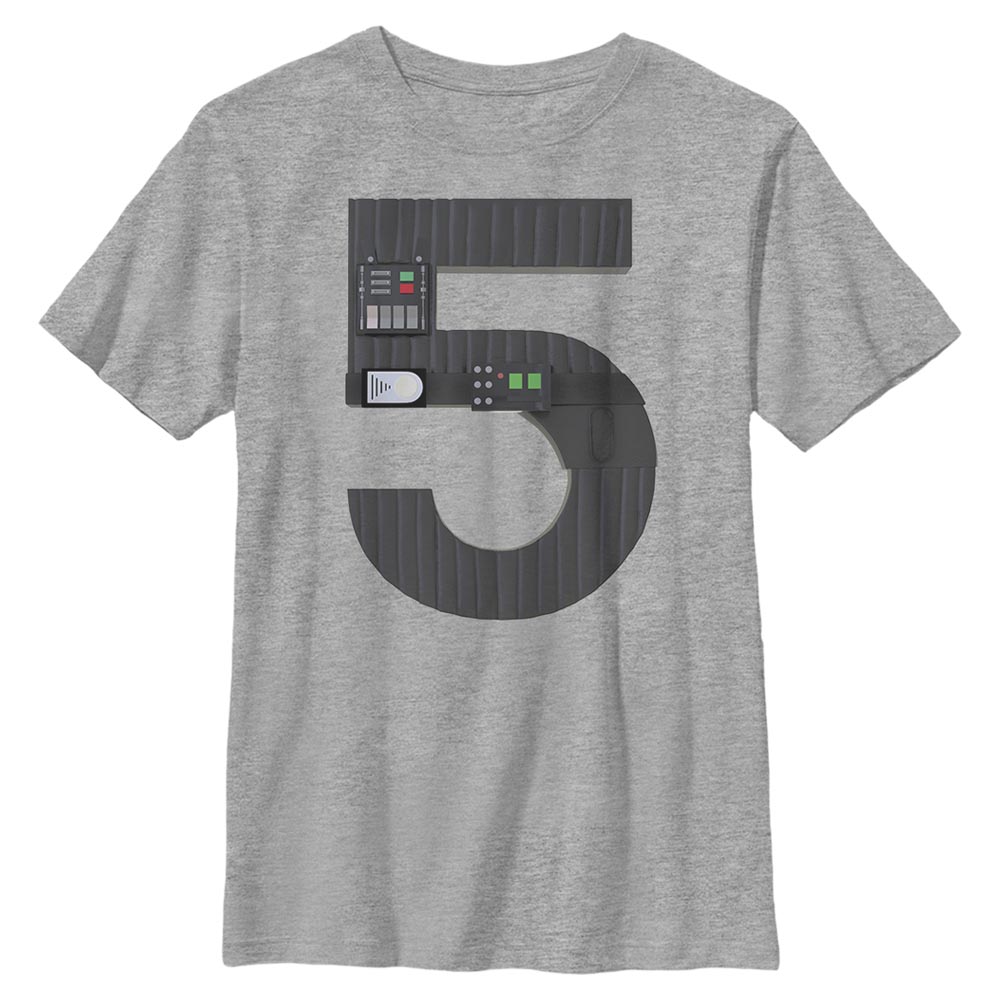 Aperçu: Star Wars - Darth Vader Vader Five - Birthday - Enfant T-shirt - Gris chiné - Devant