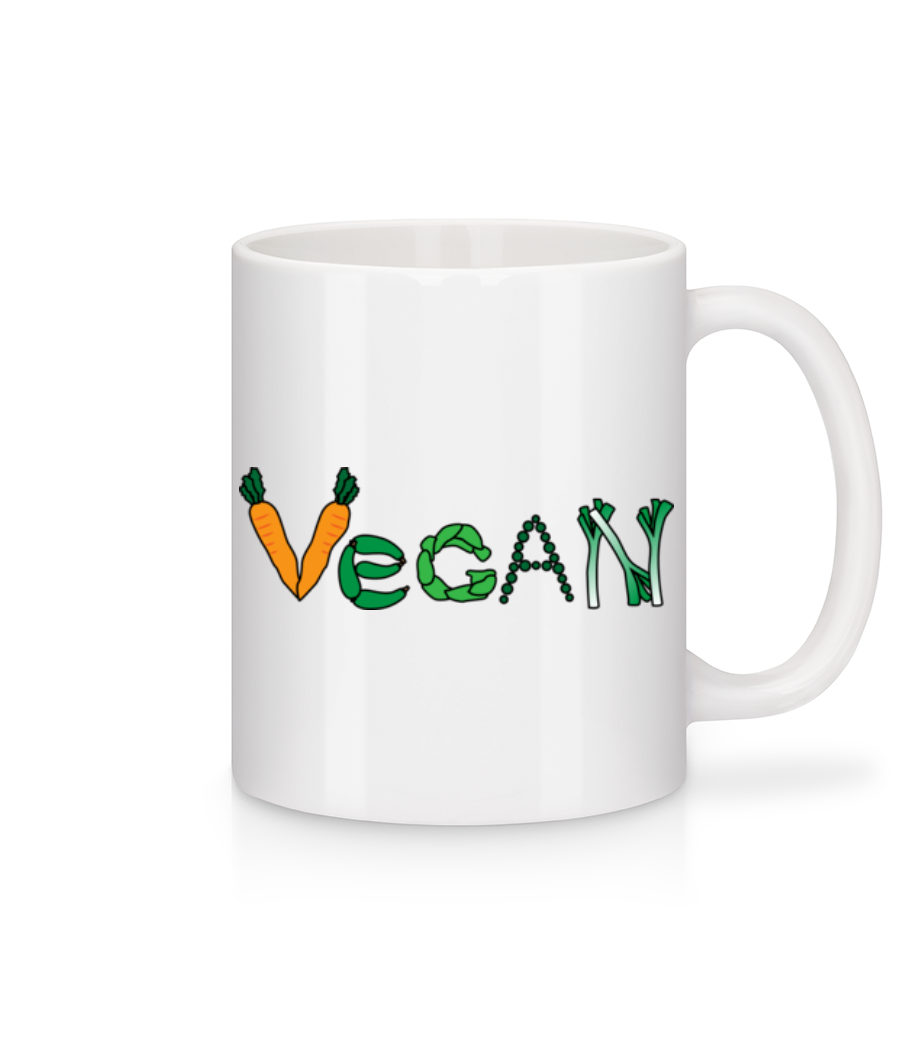Vegan Légume - Mug en céramique blanc - Blanc - Devant
