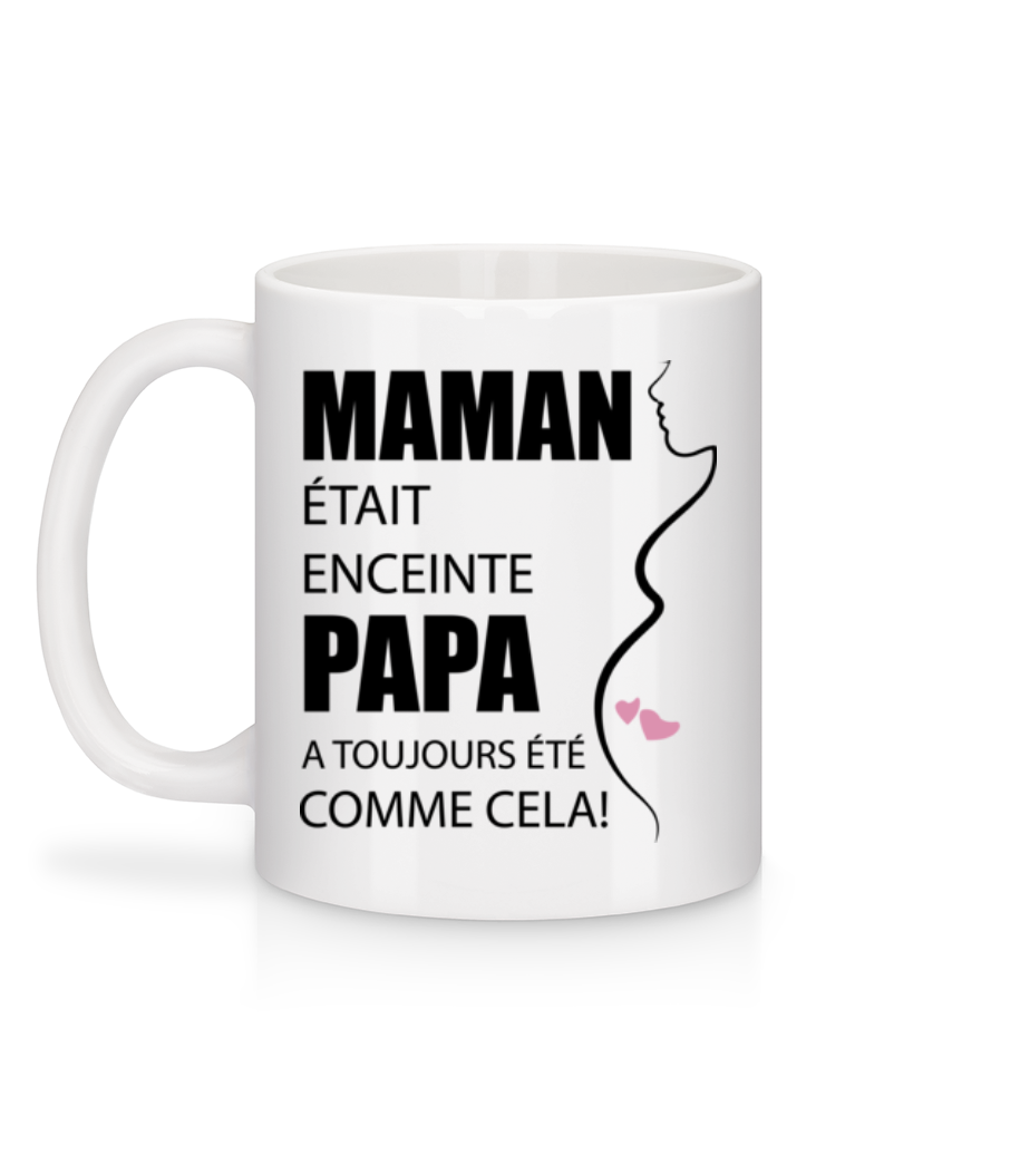 Aperçu: Maman Était Enceinte - Mug en céramique blanc - Blanc - Derrière
