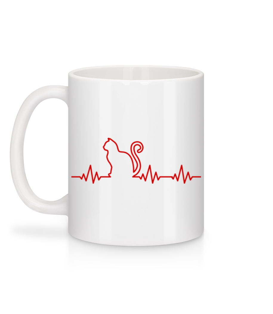 Pulsation Chat - Mug en céramique blanc - Blanc - Derrière