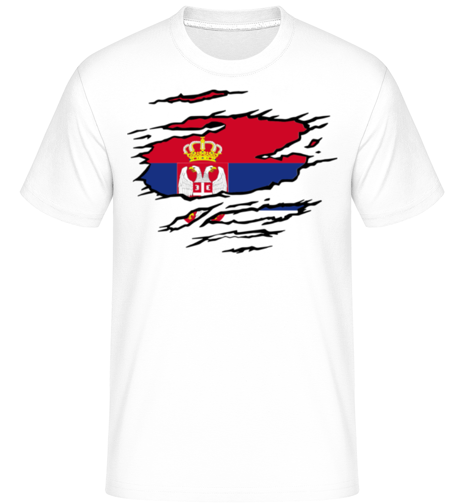 Drapeau déchiré Serbie ·  T-Shirt Shirtinator homme