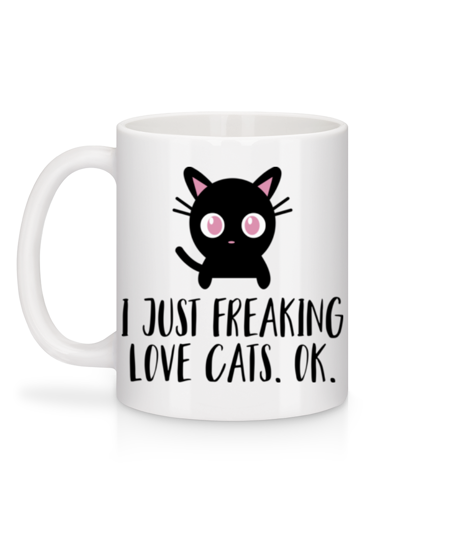 Aperçu: I Just Freaking Love Cats - Mug en céramique blanc - Blanc - Derrière