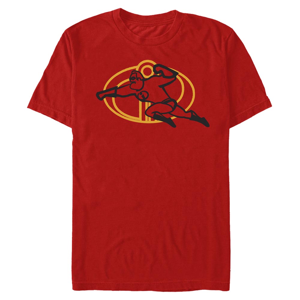 Aperçu: Pixar - Les Indestructibles - Mr. Indestructible Incredi Line - Homme T-shirt - Rouge - Devant