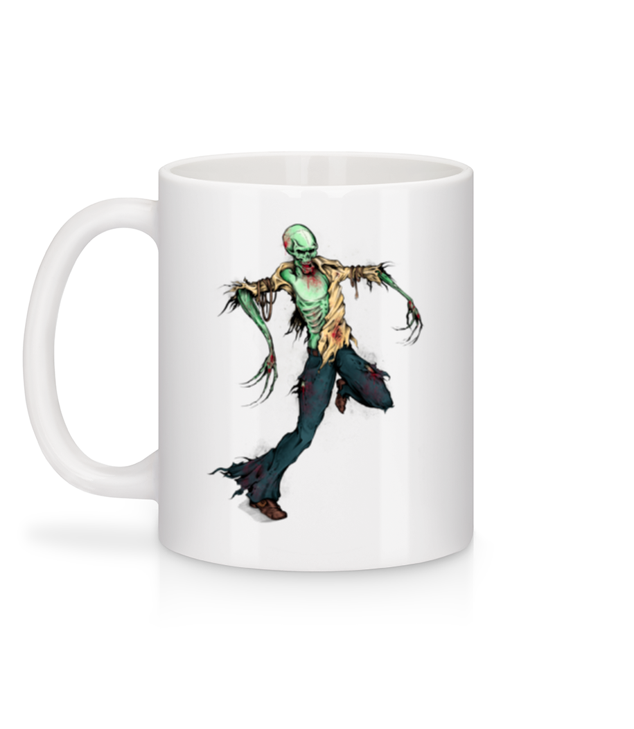 Vorschau: Gruseliger Zombie - Tasse - Weiß - Hinten