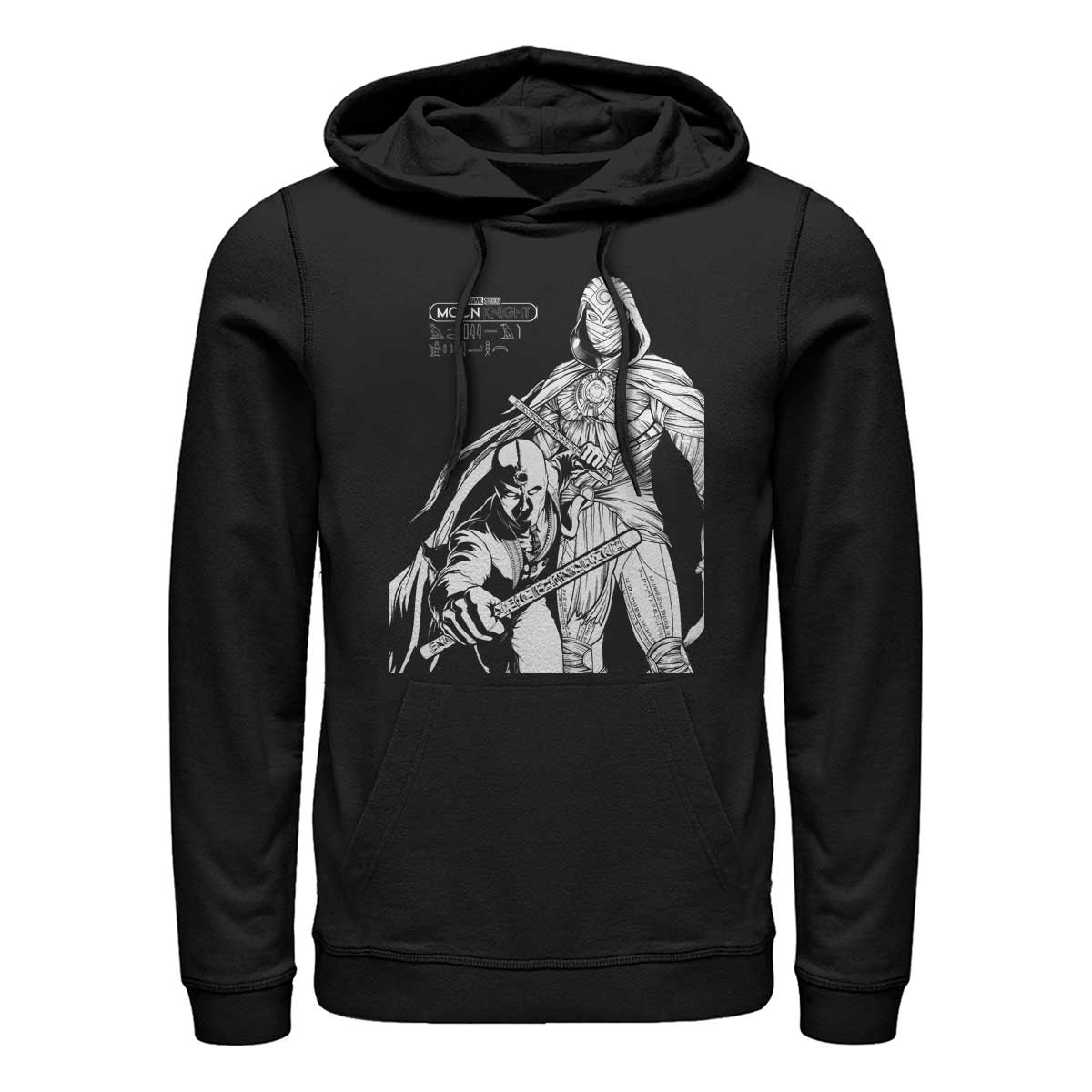 Vorschau: Marvel - Moon Knight - Moon Knight Mk Line Art Duo - Unisex Hoodie - Schwarz - Vorne