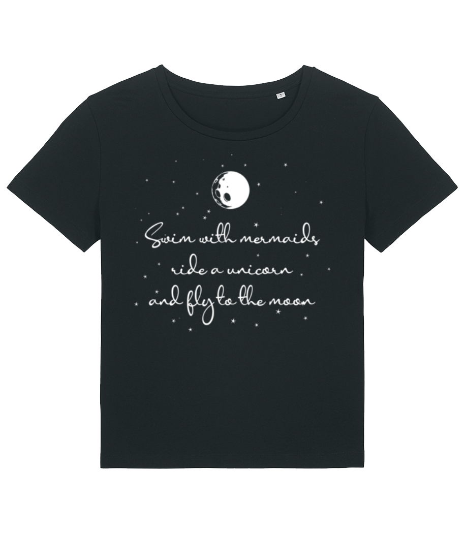 Mermaids Unicorn And Fly To The Moon · T-shirt bio Femme Stanley Stella 2.0