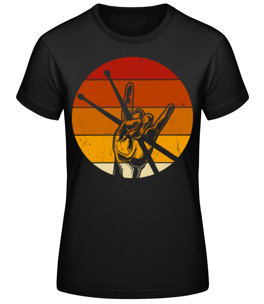 Aperçu: Batteur Rétro - T-shirt standard Femme - Noir - Devant