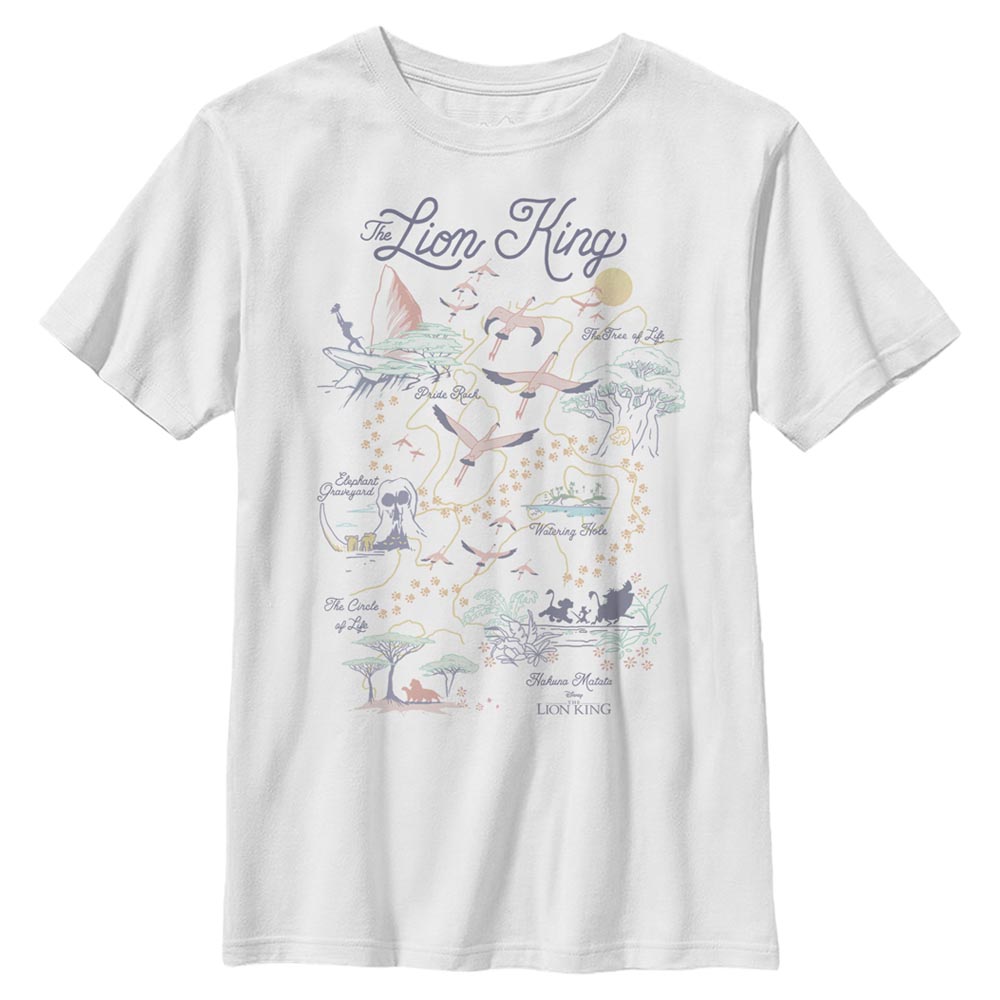 Disney - Le Roi lion - Photo de groupe Map of the World - Enfant T-shirt