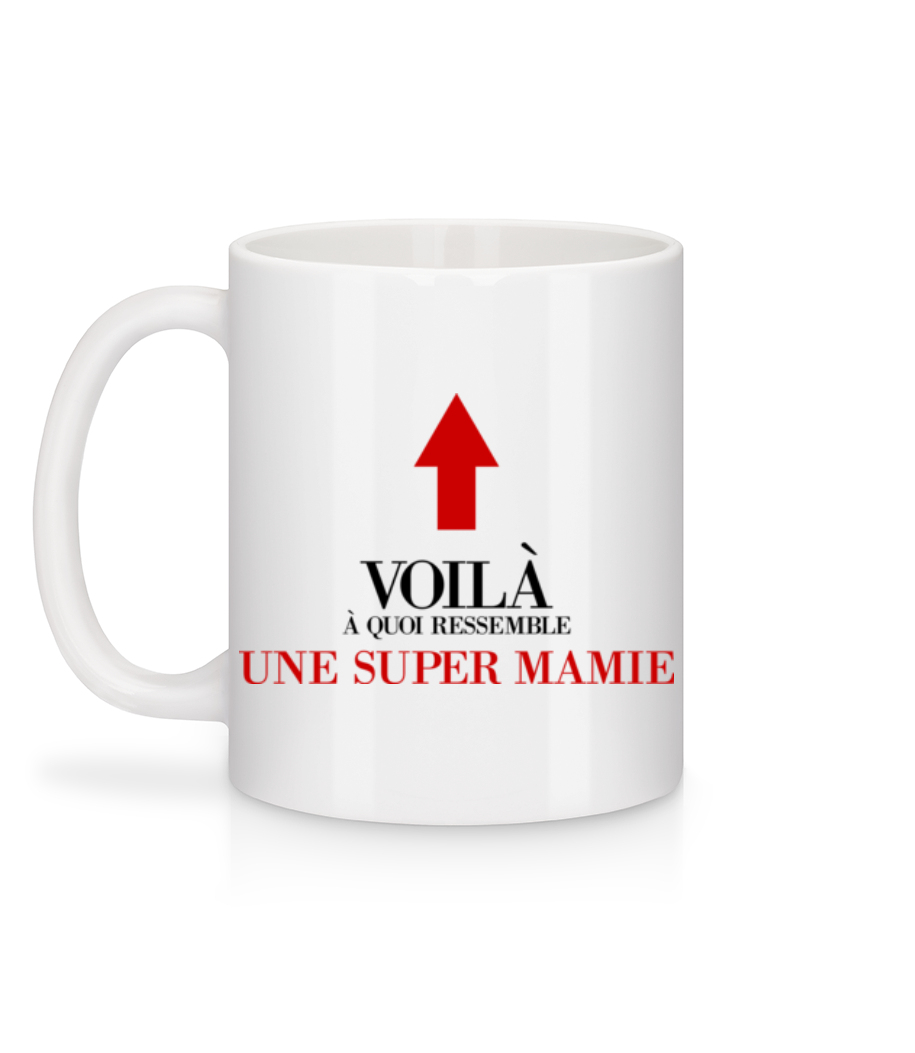Aperçu: Voilà Une Super Mamie - Mug en céramique blanc - Blanc - Derrière