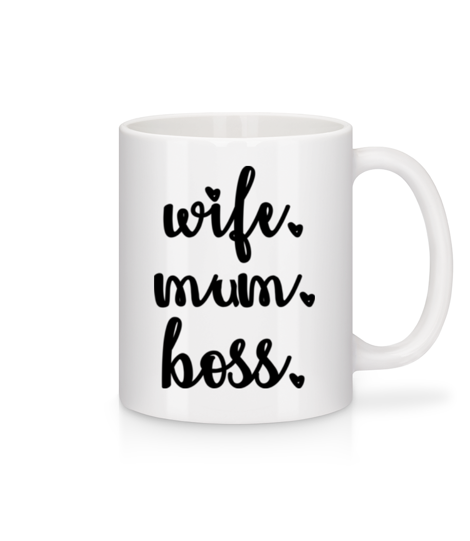 Motif Wife Mum Boss · Mug en céramique blanc