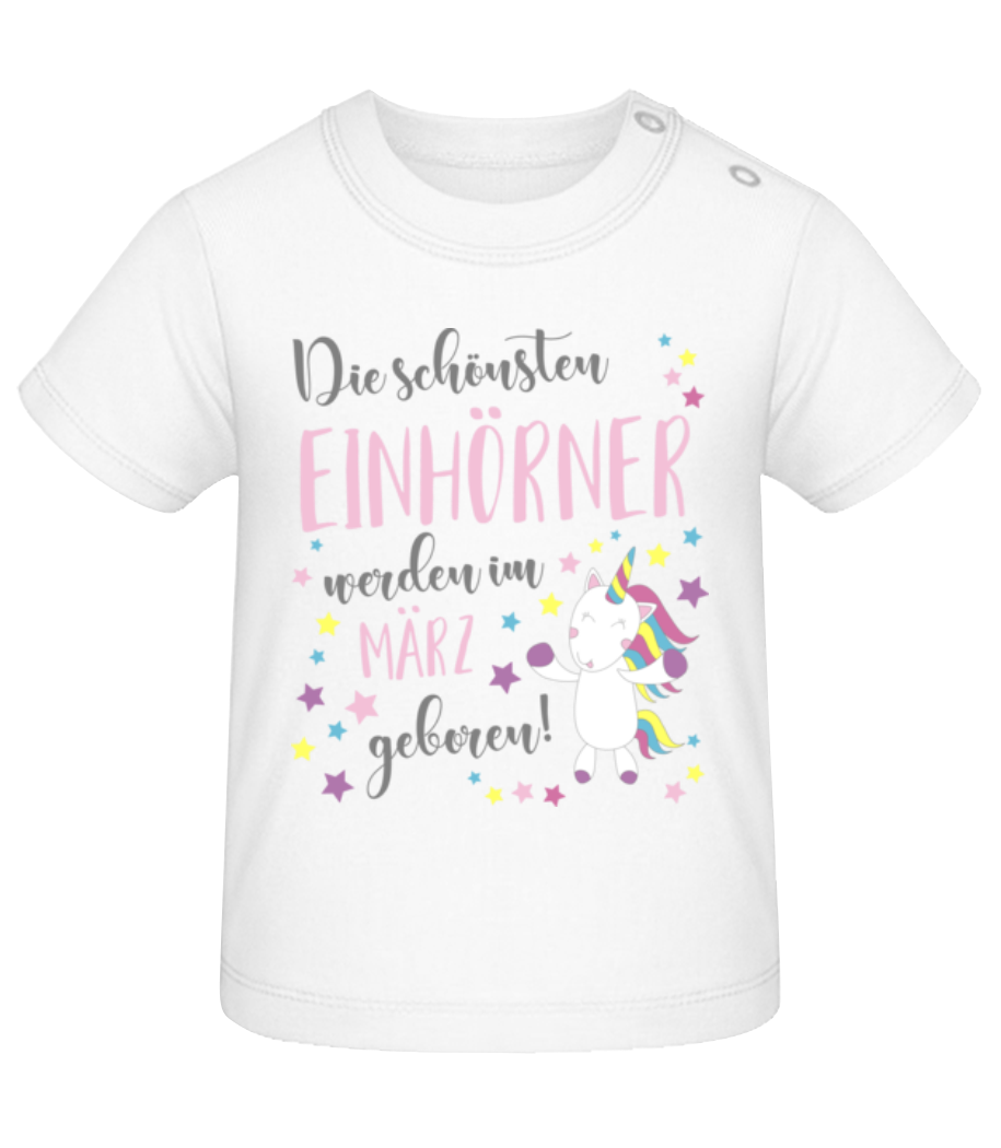 Einhorn Geboren In März · Baby Bio T-Shirt